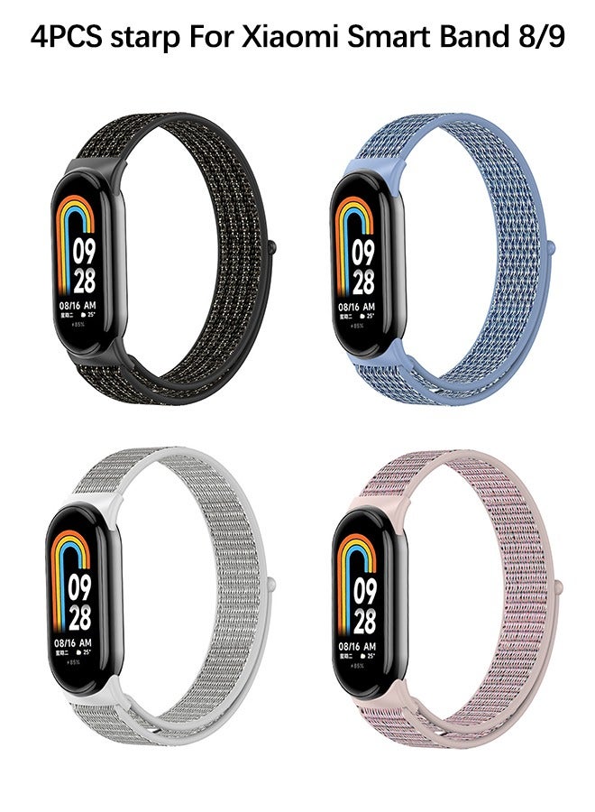 OLYSON 4-piece Nylon Strap Compatible with Xiaomi Smart Band 8/9 Soft Adjustable Band for Men and Women，Multicolor  - Image 1