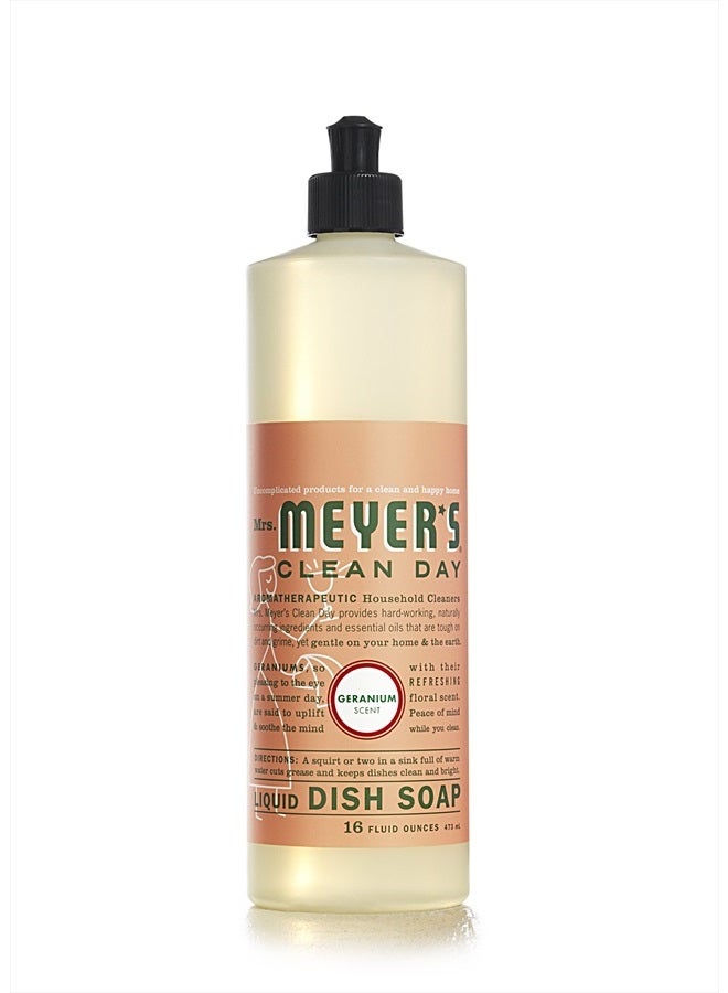 Mrs. Meyer's Clean Day MRS MEYER'S CLEANDAY Liquid Dish Soap, Geranium, 16 Fluid Ounce - Image 1