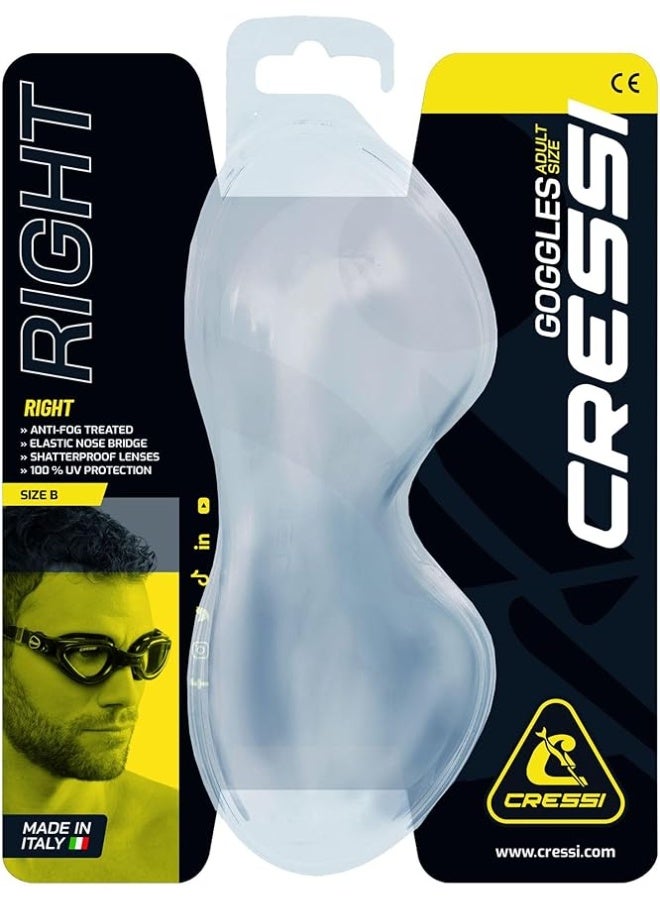 Cressi نظارات السباحة - نظارات للبالغين للسباحة، وحمامات السباحة، والرياضات المائية، مضادة للضباب 100% مضادة للأشعة فوق البنفسجية، مقاس واحد - Image 3