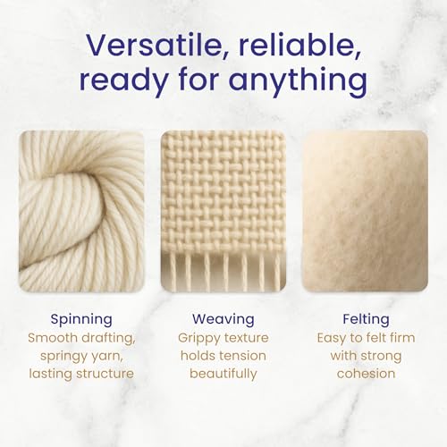 Revolution Fibers Corriedale Wool Roving 1 lb (16 Ounces) for Spinning | Soft Chunky Jumbo Yarn for Arm Knitting Blanket |100% Natural Undyed (Off-White) Wool Yarn Bulk, Felting Core, Carded Stuffing - Image 5