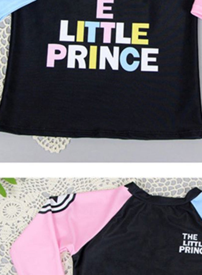 نادانباو طقم مكون من بلوزة سباحة سريعة الجفاف برسمة مع بنطال الأسود/ الوردي/ الأزرق - Image 3