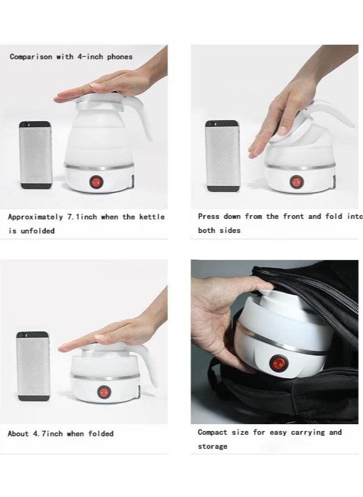 Generic - Small folding portable electric boiler, silicon hot water boiler, camping teapot, easy to store, equipped with removable power cord (blue) - Image 1
