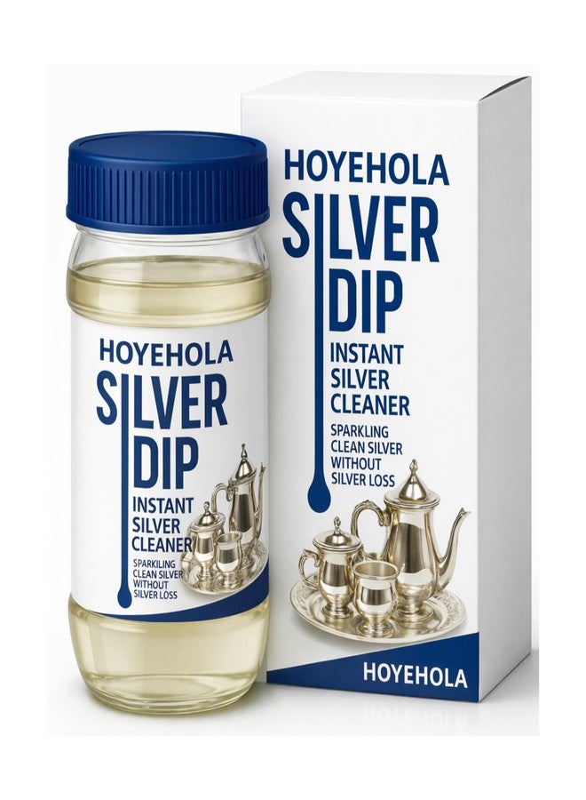 HOYEHOLA Silver Dip Instant Silver Cleaner 300 ml | Silver Utensil Cleaner Liquid for Pooja Items, Jewellery & Household Silver | Easy Dip Rinse Tarnish Cleaning Solution - Image 1