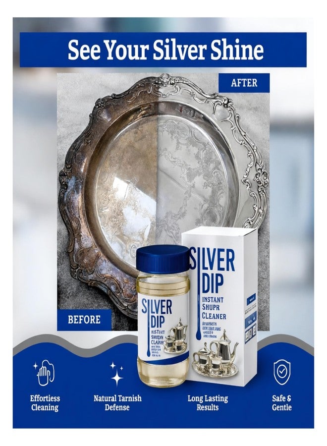 HOYEHOLA Silver Dip Instant Silver Cleaner 300 ml | Silver Utensil Cleaner Liquid for Pooja Items, Jewellery & Household Silver | Easy Dip Rinse Tarnish Cleaning Solution - Image 5