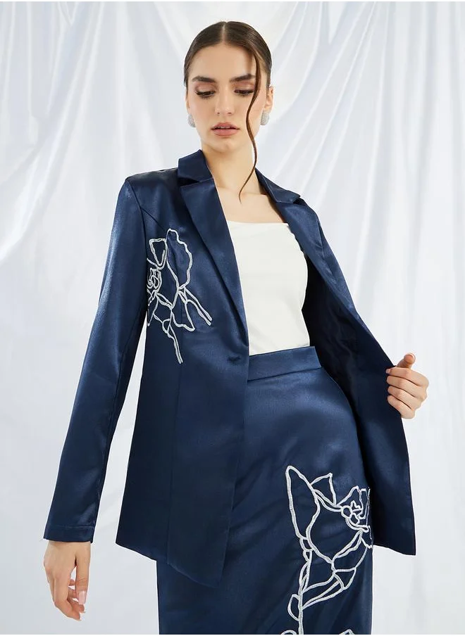 Styli Styli Embellished Regular Fit Regular Length Blazer
