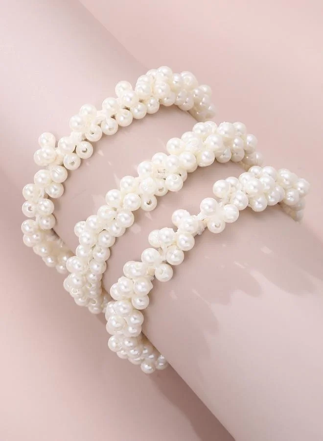Take Two Take Two Set of 3 - Faux Pearl Hair Tie