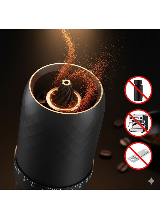 MIBRU Electric Coffee Grinder Rechargeable Type-C Portable Black for Home Use Daily Brewing - Image 3