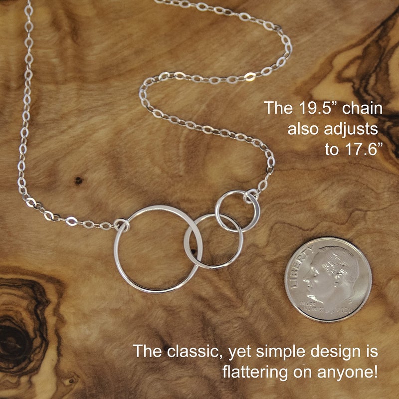 EFYTAL 30th Birthday Gifts for Her, Sterling Silver or Gold Plated 3 Circles Necklace, 30 Year Old Happy Birthday Gift for Women, 30th Best Friend Birthday Gifts for Women, 30th Birthday Decorations - Image 5