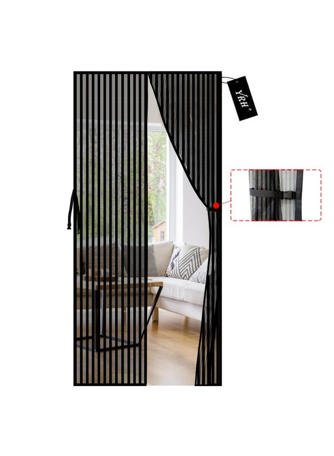 YRH YRH Magnetic Screen Door - Upgrade Enhanced Screen Mesh,Fit for Door Size:36x82 Inch,Screen Itself Size:38x83 Inch,Powerful Magnets,Frame Hook & Loop,Full Frame Magic Tape Screen Door No Gap,Black  - Image 1