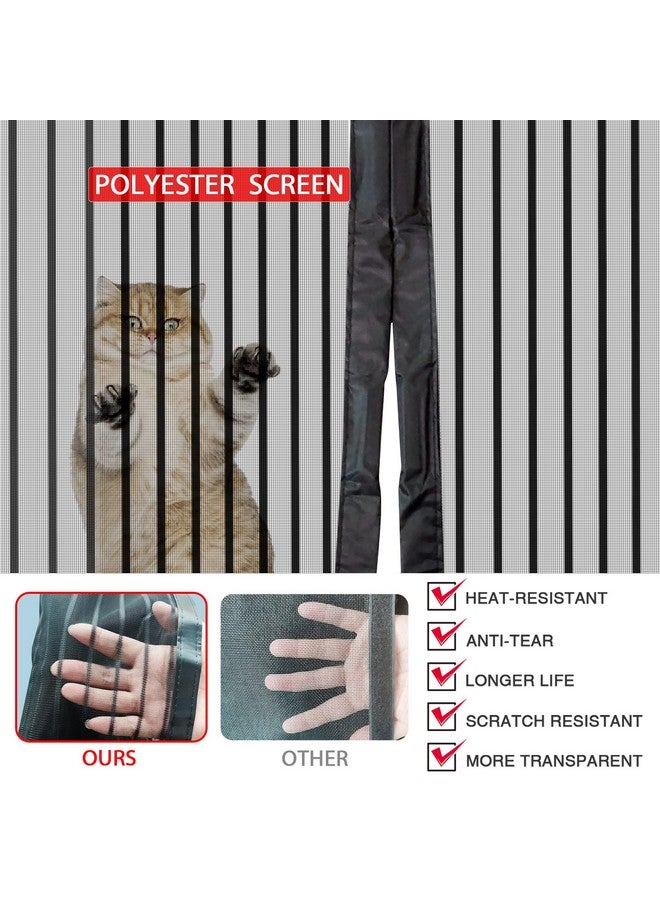 YRH YRH Magnetic Screen Door - Upgrade Enhanced Screen Mesh,Fit for Door Size:36x82 Inch,Screen Itself Size:38x83 Inch,Powerful Magnets,Frame Hook & Loop,Full Frame Magic Tape Screen Door No Gap,Black  - Image 5