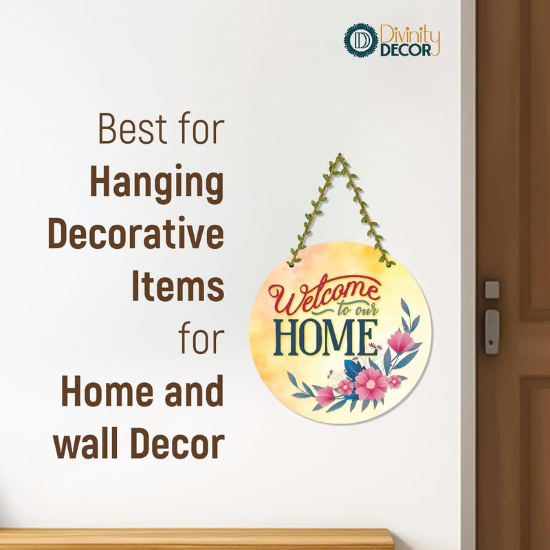 Divinity Decor welcome to our home-Home & Wall Decoration Items for Entrance Gate Decor, Decorative Items for Living Room, Door, Bedroom, 10x10 inch | Welcome Home Wall Hanging-42 - Image 5