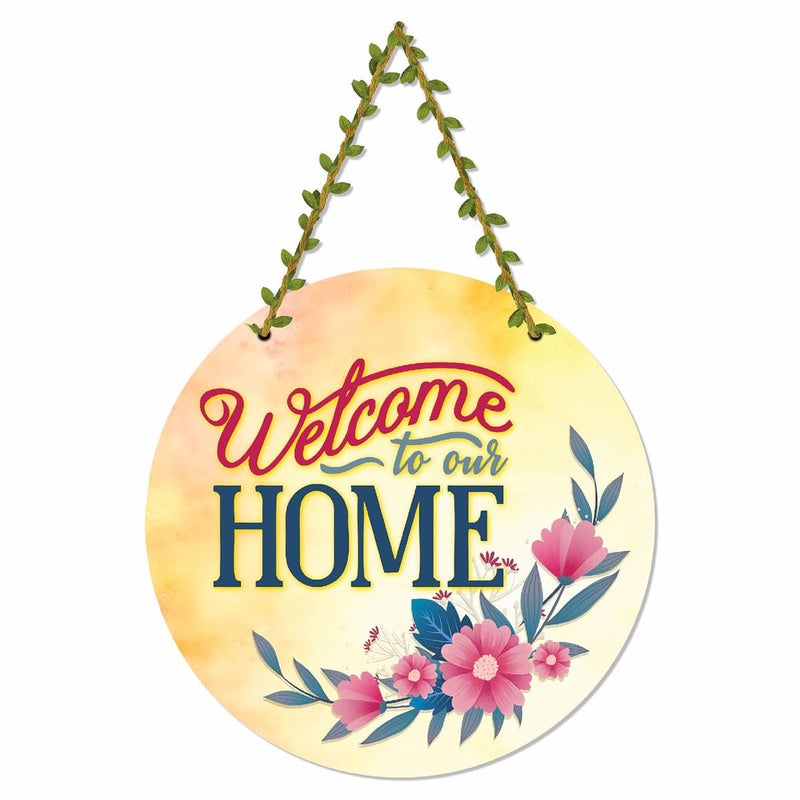 Divinity Decor welcome to our home-Home & Wall Decoration Items for Entrance Gate Decor, Decorative Items for Living Room, Door, Bedroom, 10x10 inch | Welcome Home Wall Hanging-42 - Image 1