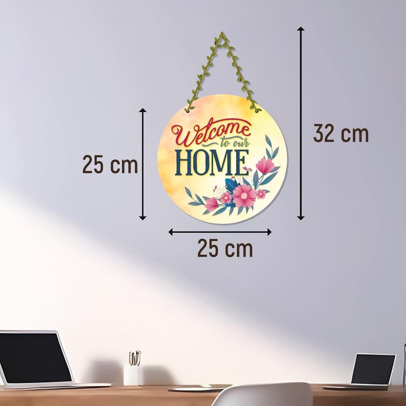 Divinity Decor welcome to our home-Home & Wall Decoration Items for Entrance Gate Decor, Decorative Items for Living Room, Door, Bedroom, 10x10 inch | Welcome Home Wall Hanging-42 - Image 2