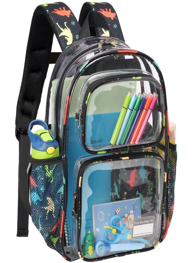 Bagseri Clear Backpack for Kids - 15 Inch Clear Bookbag for Girls Aged 3 to 8 Heavy Duty Transparent Backpack for School, Safe Reflective Strip, Cute Print, Pink Unicorn - Image 1