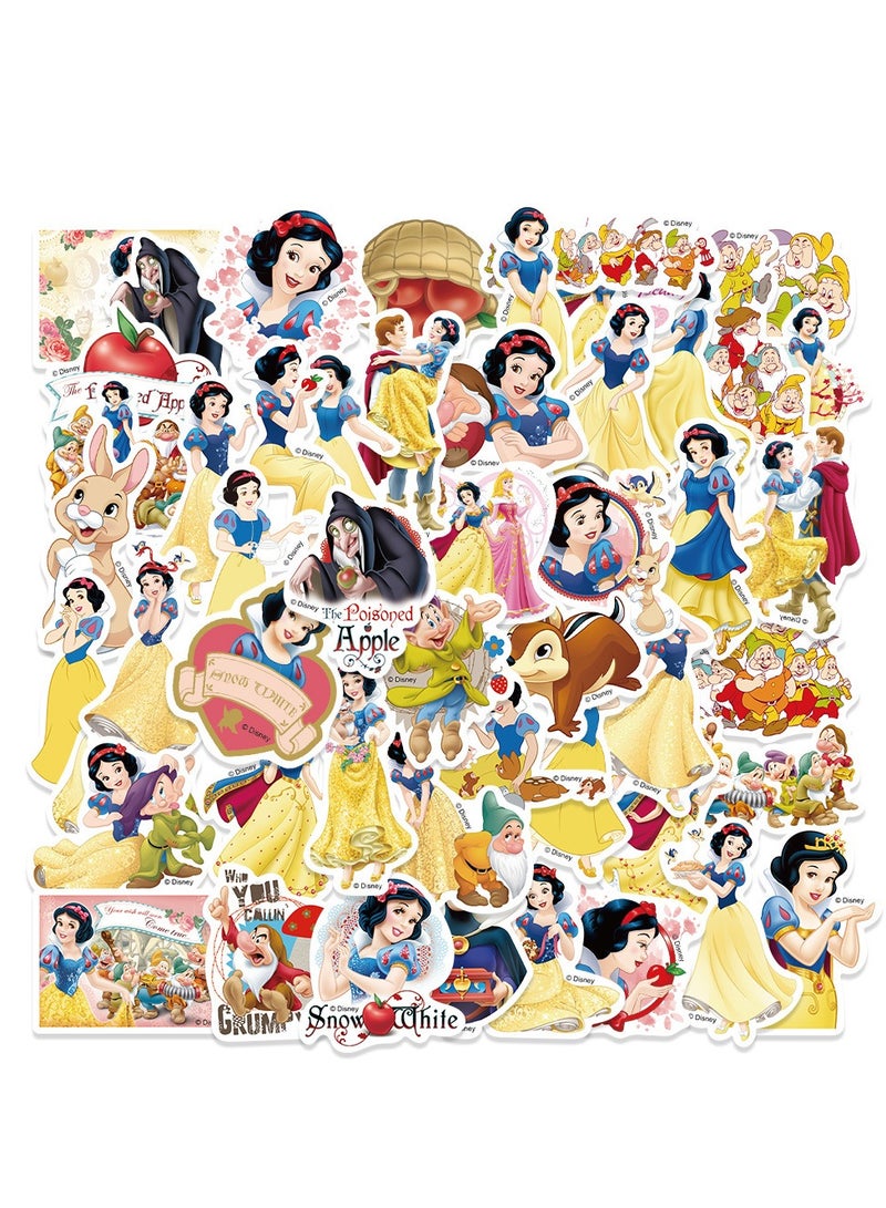 50 Pcs Snow White Theme Stickers, Vinyl Waterproof Stickers for Water Bottles Laptop Phone Computer Guitar, Gifts for Teens, Girls, Fans