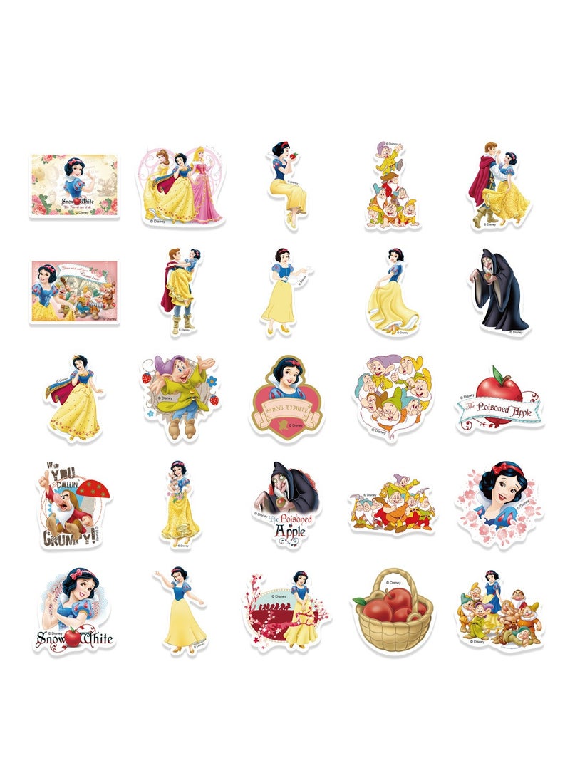 50 Pcs Snow White Theme Stickers, Vinyl Waterproof Stickers for Water Bottles Laptop Phone Computer Guitar, Gifts for Teens, Girls, Fans
