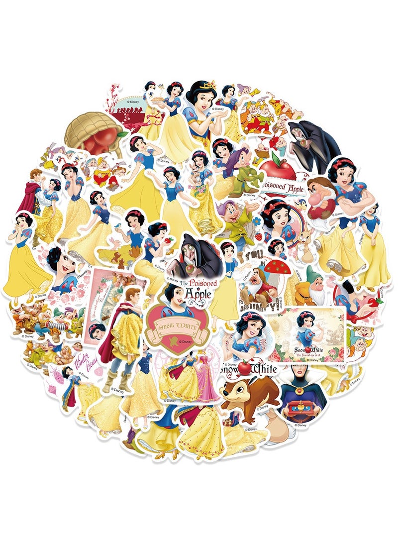 50 Pcs Snow White Theme Stickers, Vinyl Waterproof Stickers for Water Bottles Laptop Phone Computer Guitar, Gifts for Teens, Girls, Fans
