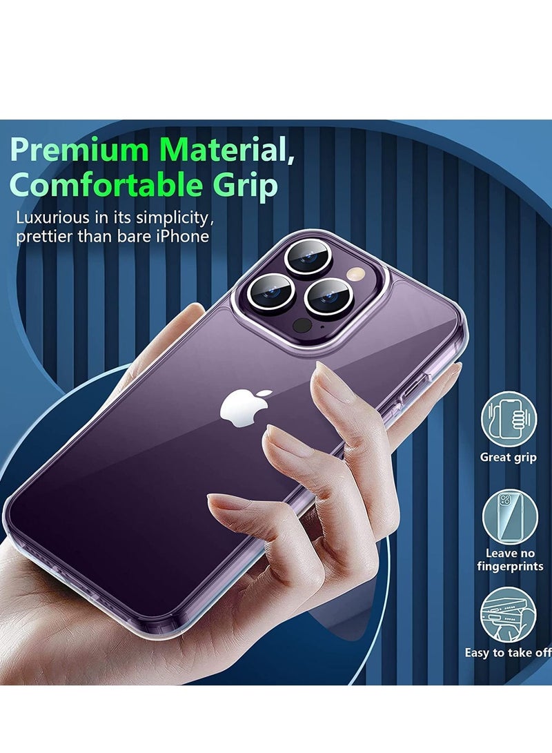 [5 in 1] Designed for iPhone 14 Plus Case, Never Yellow, Military Protection, with 2 Tempered Glass Screen Protector+2 Camera Lens Protector All-Round Protection Kit. - Image 3