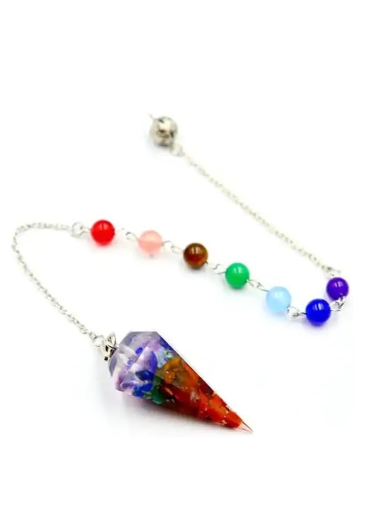 REBUY - REBUY Natural Seven Chakra Orgonite Crystal Pendulum - Image 1