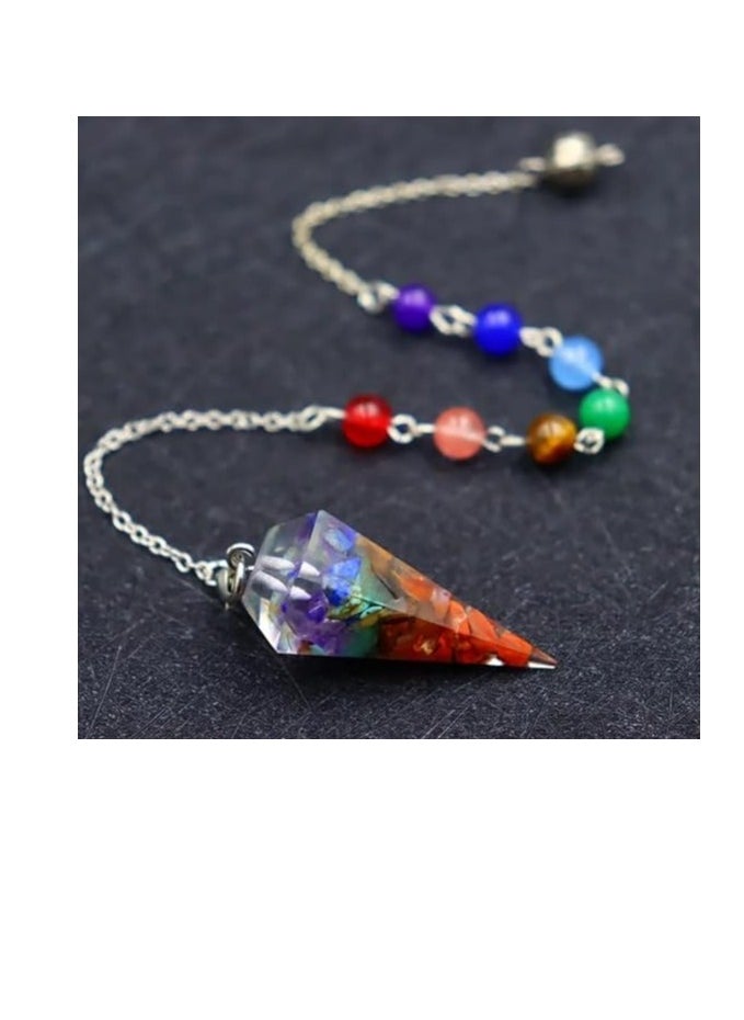 REBUY - REBUY Natural Seven Chakra Orgonite Crystal Pendulum - Image 1