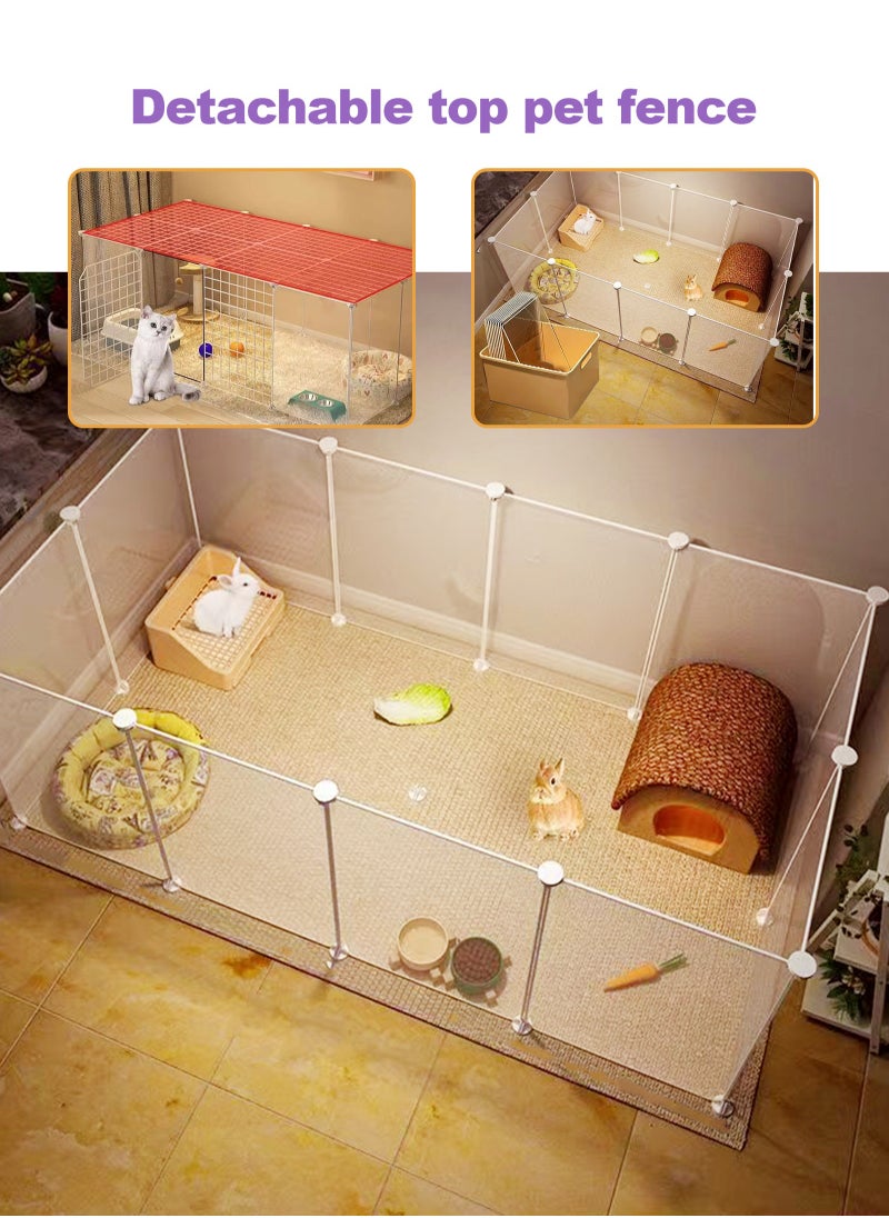 URbazaar - DIY Pet Fence, Animal Cage Portable Pet Panel, Rabbit, Dog Cage, Cat Cage Fence Tent for Indoor and Outdoor (Large White) - Image 1
