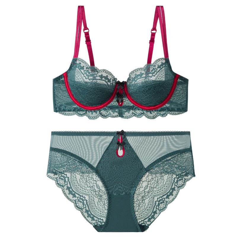 Life Year Underwear Pure Want Thin Lace Bra Suit Breathable Red Underwear - Image 5