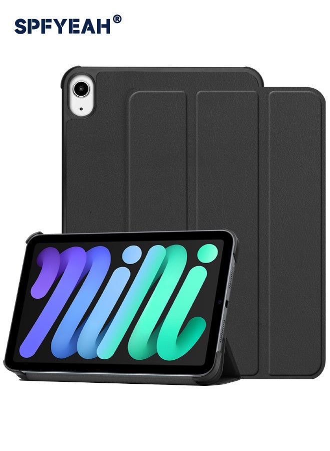 اس بي اف يا. حافظة لجهاز iPad mini 7 (الجيل السابع، 2024) / mini 6 (الجيل السادس، 2021)، [حامل ثلاثي الطي مدمج] [تشغيل تلقائي] غطاء خلفي صلب مقاوم للصدمات لجهاز iPad Mini 7/6 مقاس 8.3 بوصة، أسود - Image 1