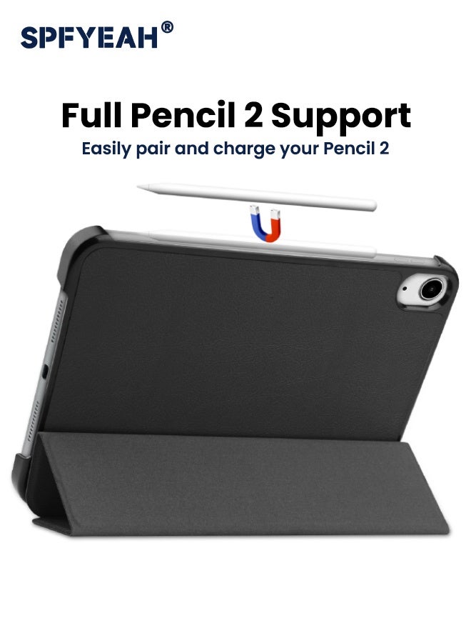 اس بي اف يا. حافظة لجهاز iPad mini 7 (الجيل السابع، 2024) / mini 6 (الجيل السادس، 2021)، [حامل ثلاثي الطي مدمج] [تشغيل تلقائي] غطاء خلفي صلب مقاوم للصدمات لجهاز iPad Mini 7/6 مقاس 8.3 بوصة، أسود - Image 2