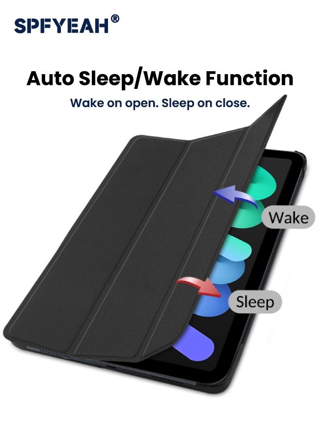 اس بي اف يا. حافظة لجهاز iPad mini 7 (الجيل السابع، 2024) / mini 6 (الجيل السادس، 2021)، [حامل ثلاثي الطي مدمج] [تشغيل تلقائي] غطاء خلفي صلب مقاوم للصدمات لجهاز iPad Mini 7/6 مقاس 8.3 بوصة، أسود - Image 5