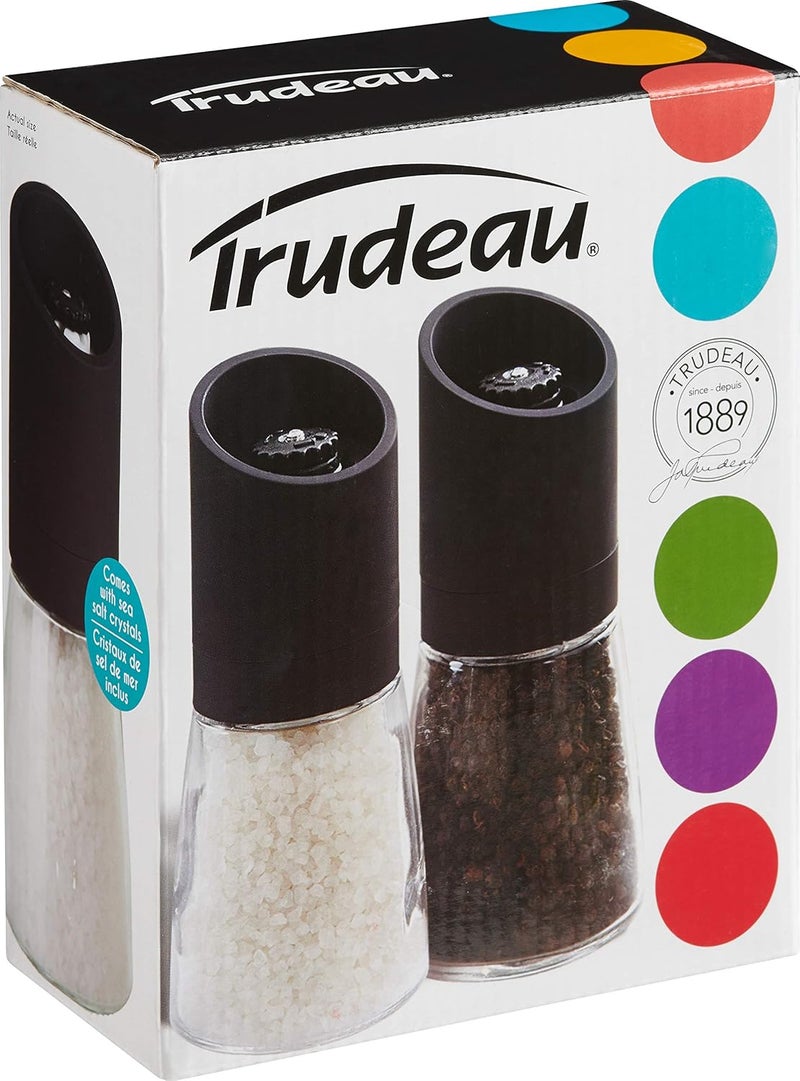 Trudeau Maison Glass and Black 6 inch Ceramic Grinder and Salt Pepper Mill 6 - Image 2
