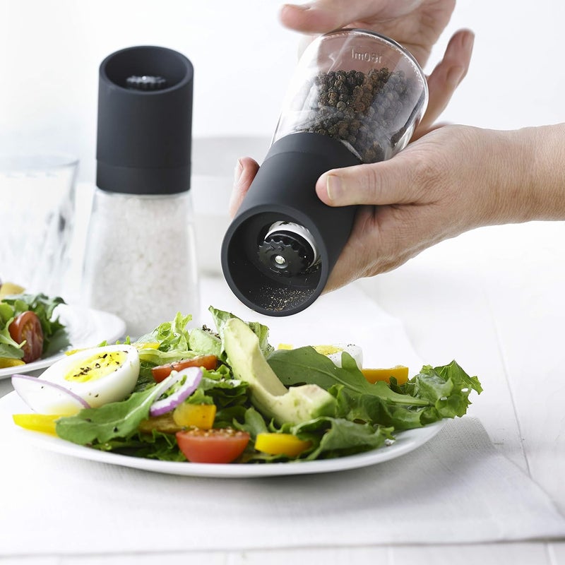 Trudeau Maison Glass and Black 6 inch Ceramic Grinder and Salt Pepper Mill 6 - Image 3