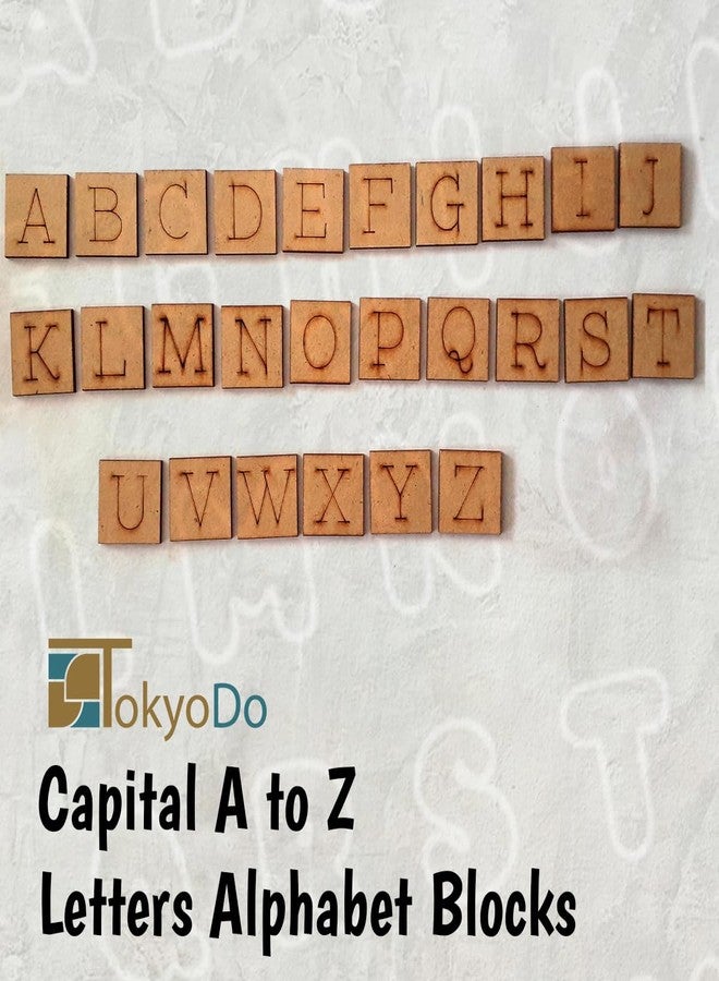 TOKYODO DIY Wooden Letter Blocks Craft Kit - 3 Sets of 1-Inch Capital Alphabet Blocks A-Z | Montessori Educational Craft & Learning Toy for Toddlers & Preschoolers - Image 2