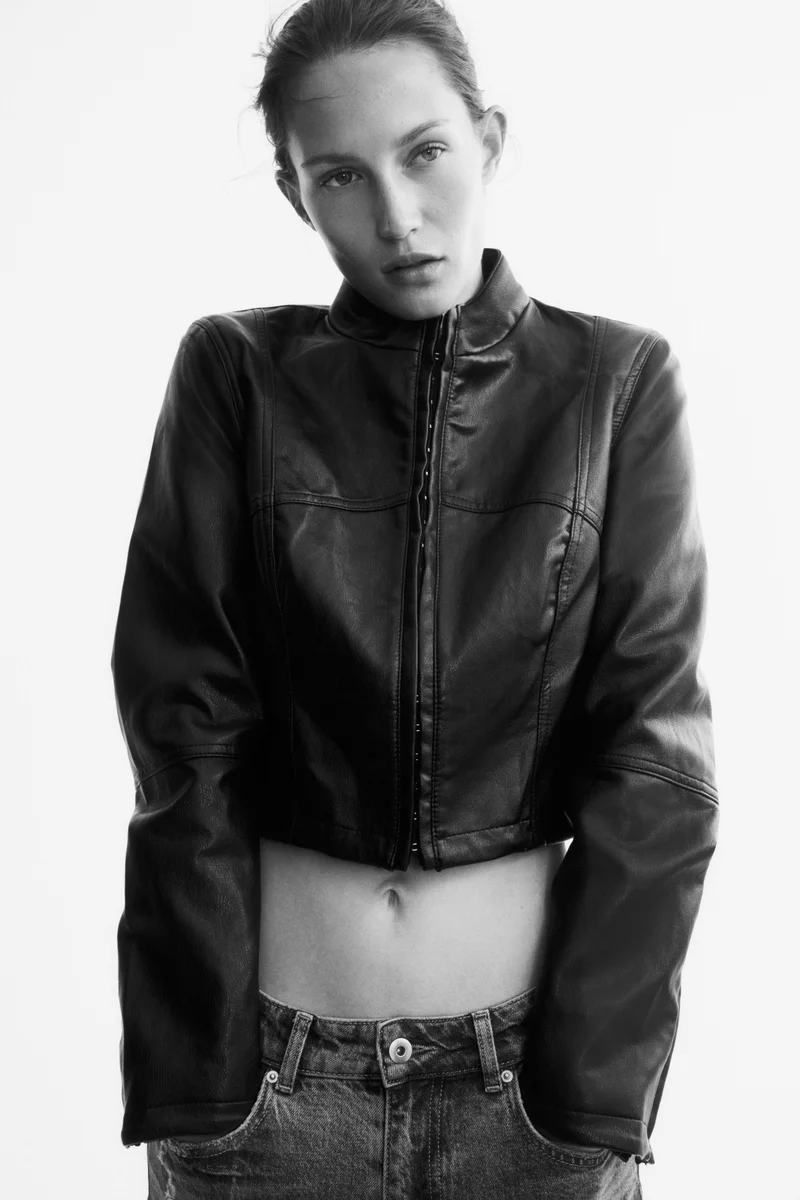 Coated stand-collar jacket