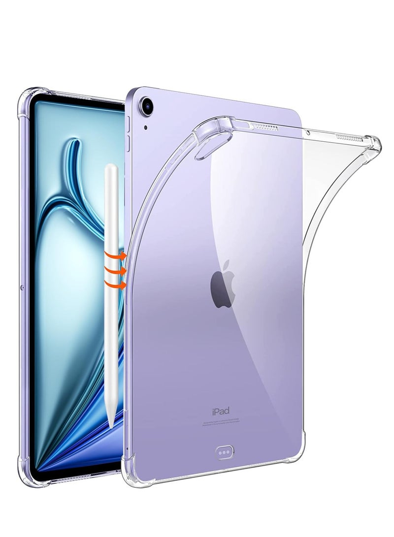 BORTONY iPad Air 11-Inch Case M2 2024 6th Generation Case Cover Slim Shockproof TPU Clear Bumper Cover Suitable for Apple Pencil Pro For iPad Air 11-Inch M2 2024 - Image 1