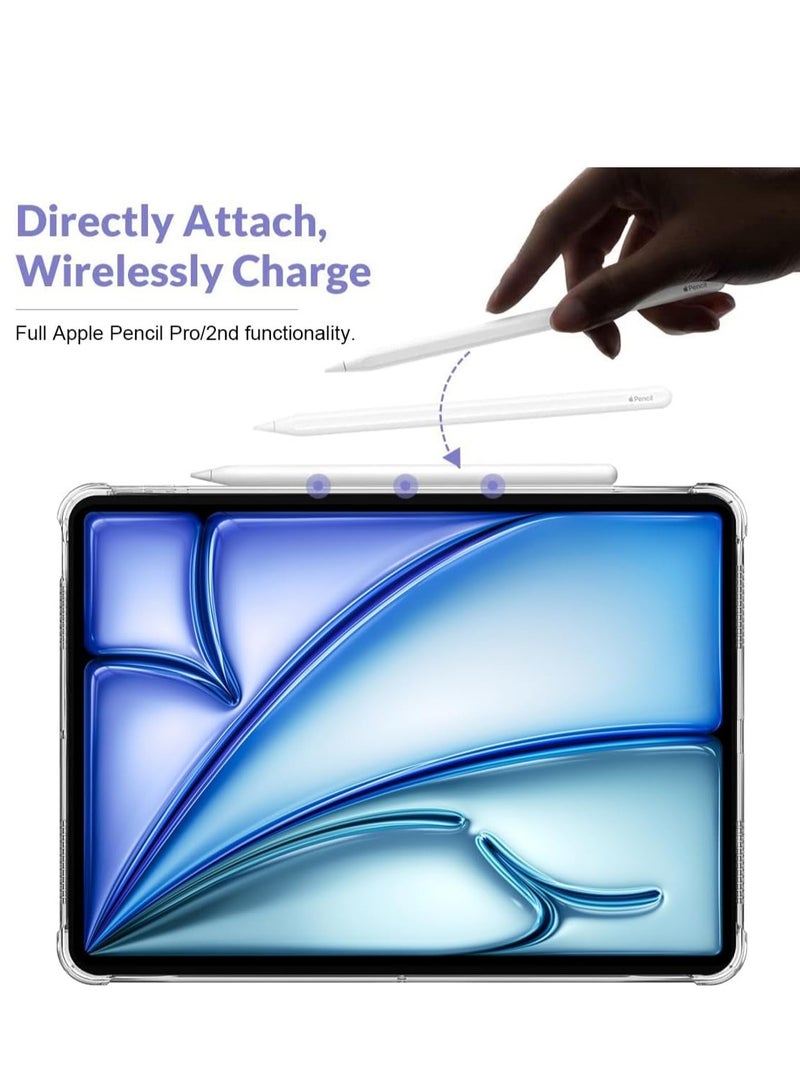 BORTONY iPad Air 11-Inch Case M2 2024 6th Generation Case Cover Slim Shockproof TPU Clear Bumper Cover Suitable for Apple Pencil Pro For iPad Air 11-Inch M2 2024 - Image 3