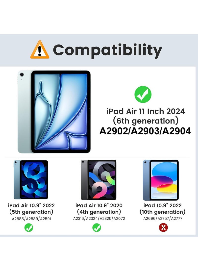 BORTONY iPad Air 11-Inch Case M2 2024 6th Generation Case Cover Slim Shockproof TPU Clear Bumper Cover Suitable for Apple Pencil Pro For iPad Air 11-Inch M2 2024 - Image 2