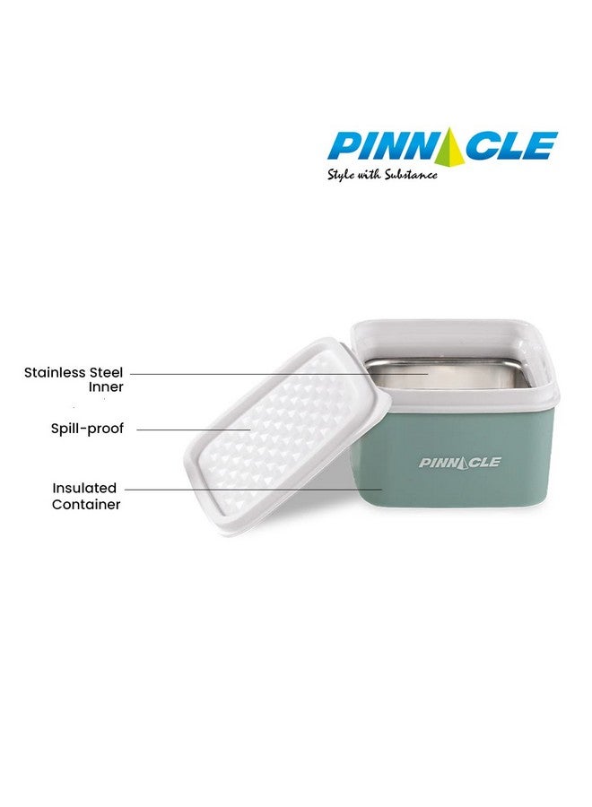PINNACLE Pinnacle Baby/Toddler/Kids Stainless Steel Insulated Food Storage Container Small Leak Proof Lunch Box- 3 pk. 8 oz Snack Containers- Square Thermal Food Container With Airtight Lid - Image 4