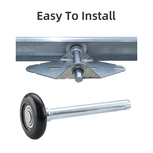 HOME MASTER HARDWARE 2" Nylon Garage Door Rollers 12 Pack,Garage Door Wheels Replacement 4" Stem,Garage Door Repair Service,Quiet 6200Z Precision Bearings,Black - Image 4