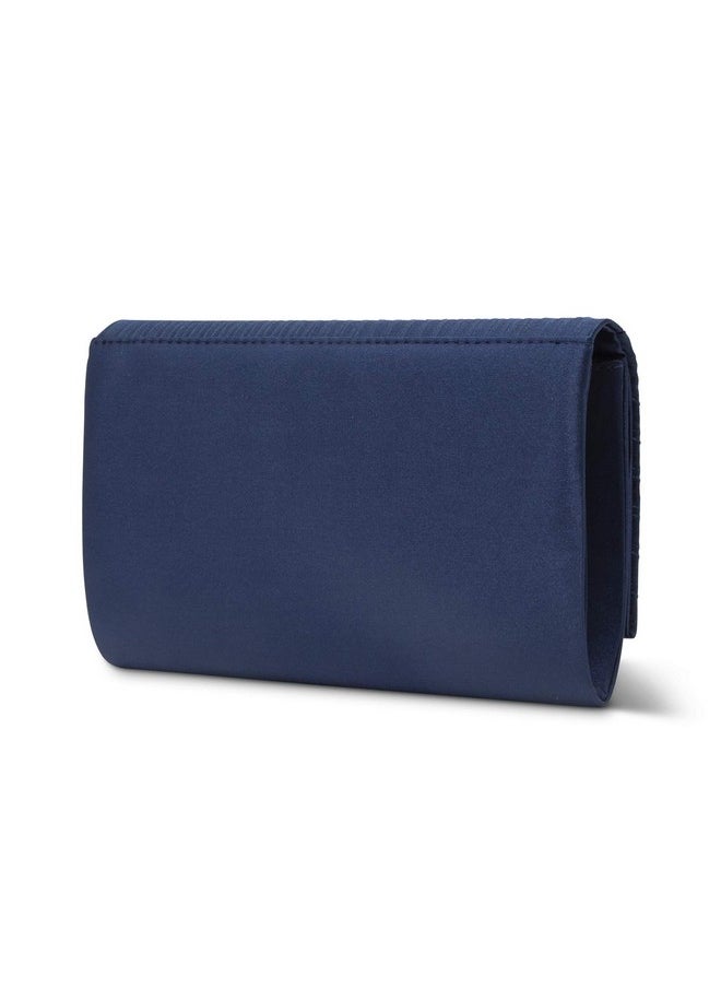 Jessica McClintock Womens Alexis Pleated Flap With Rhinestones Navy  - Image 3
