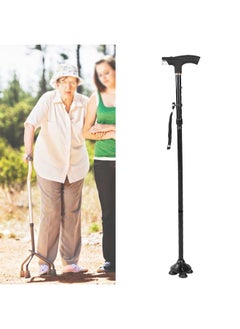 Thoraya Thicken Aluminum Alloy Outdoor Adjustable Folding Cane Elderly Walking Sticks Gift with Light  - Image 5