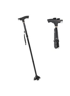 Thoraya Thicken Aluminum Alloy Outdoor Adjustable Folding Cane Elderly Walking Sticks Gift with Light  - Image 1