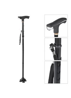Thoraya Thicken Aluminum Alloy Outdoor Adjustable Folding Cane Elderly Walking Sticks Gift with Light  - Image 3