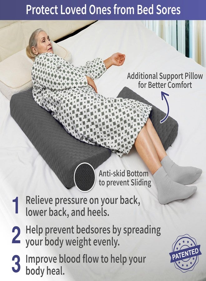 Lenora Bed Sore Pillow Set, Positioning Wedge Pillow with Extra Auxiliary Pillow, Bed Sore Cushion with Non-Skid Fabric, Prevent BedSores, Provide Comfort for Bedridden Patients, Gray - Image 2
