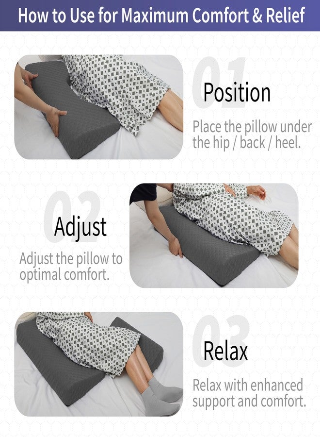 Lenora Bed Sore Pillow Set, Positioning Wedge Pillow with Extra Auxiliary Pillow, Bed Sore Cushion with Non-Skid Fabric, Prevent BedSores, Provide Comfort for Bedridden Patients, Gray - Image 5