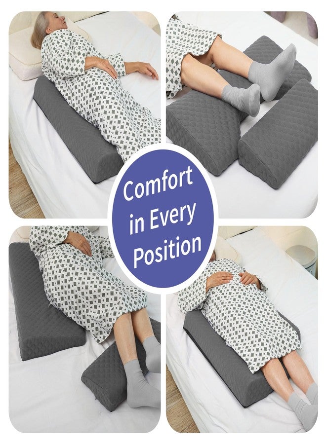 Lenora Bed Sore Pillow Set, Positioning Wedge Pillow with Extra Auxiliary Pillow, Bed Sore Cushion with Non-Skid Fabric, Prevent BedSores, Provide Comfort for Bedridden Patients, Gray - Image 4