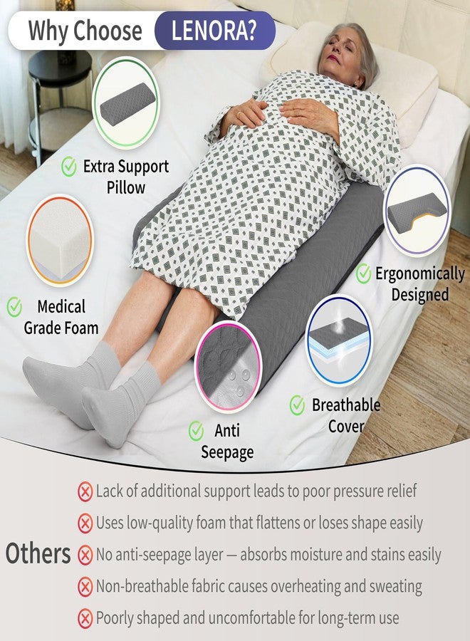 Lenora Bed Sore Pillow Set, Positioning Wedge Pillow with Extra Auxiliary Pillow, Bed Sore Cushion with Non-Skid Fabric, Prevent BedSores, Provide Comfort for Bedridden Patients, Gray - Image 3