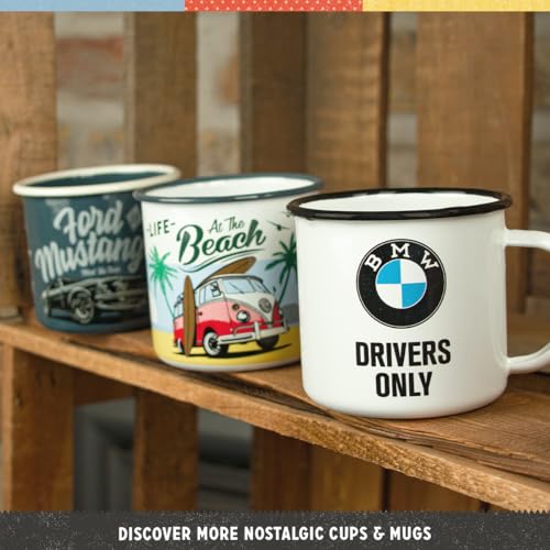 Nostalgic Art Nostalgic-Art Retro Enamel Cup, 12.2 oz, official license product (OLP), BMW – Drivers Only – Gift idea for car accessories fans, Camping Mug, Vintage design - Image 4