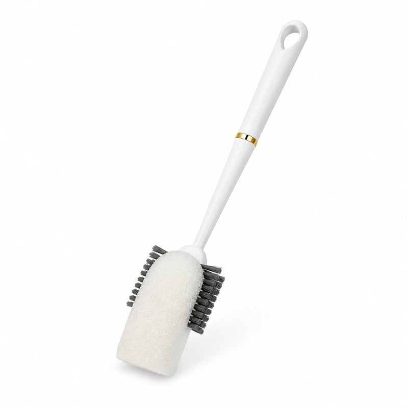 2-in-1 Cup & Bottle Cleaning Brush with Soft Sponge & Stiff Bristles | Long Handle Kitchen Brush for Cups, Bottles, Jars, Mugs & Glasses | Non-Scratch Cleaning Tool. - Image 1