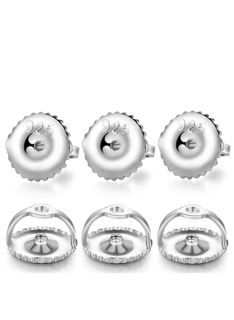 Excefore - Locking Earring, Plated, Back Replacements Secure for Diamond Studs, Screw On Earring Backs For Hypoallergenic ScrewBacks Fit Post(0.7～1.0mm, 6PCS) - Image 1
