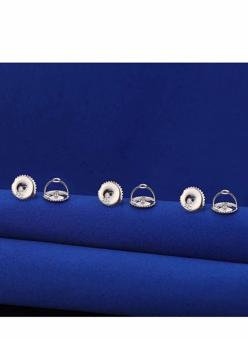 Excefore - Locking Earring, Plated, Back Replacements Secure for Diamond Studs, Screw On Earring Backs For Hypoallergenic ScrewBacks Fit Post(0.7～1.0mm, 6PCS) - Image 1